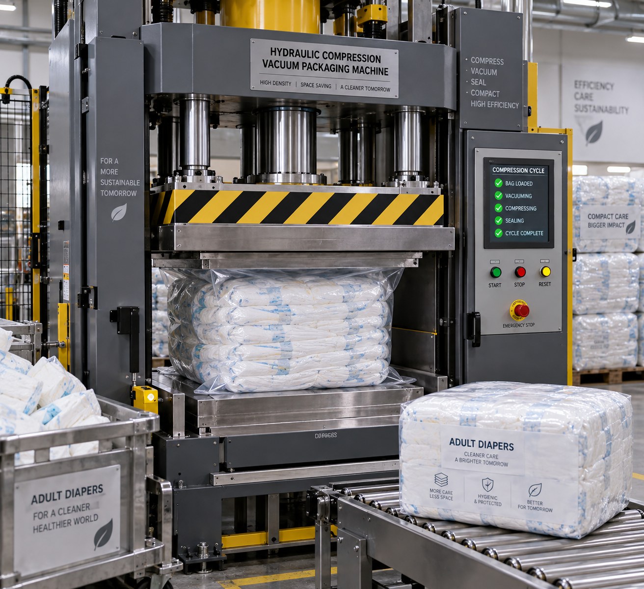 High-Density Vacuum Packaging: Slashing Diaper Container Freight Costs