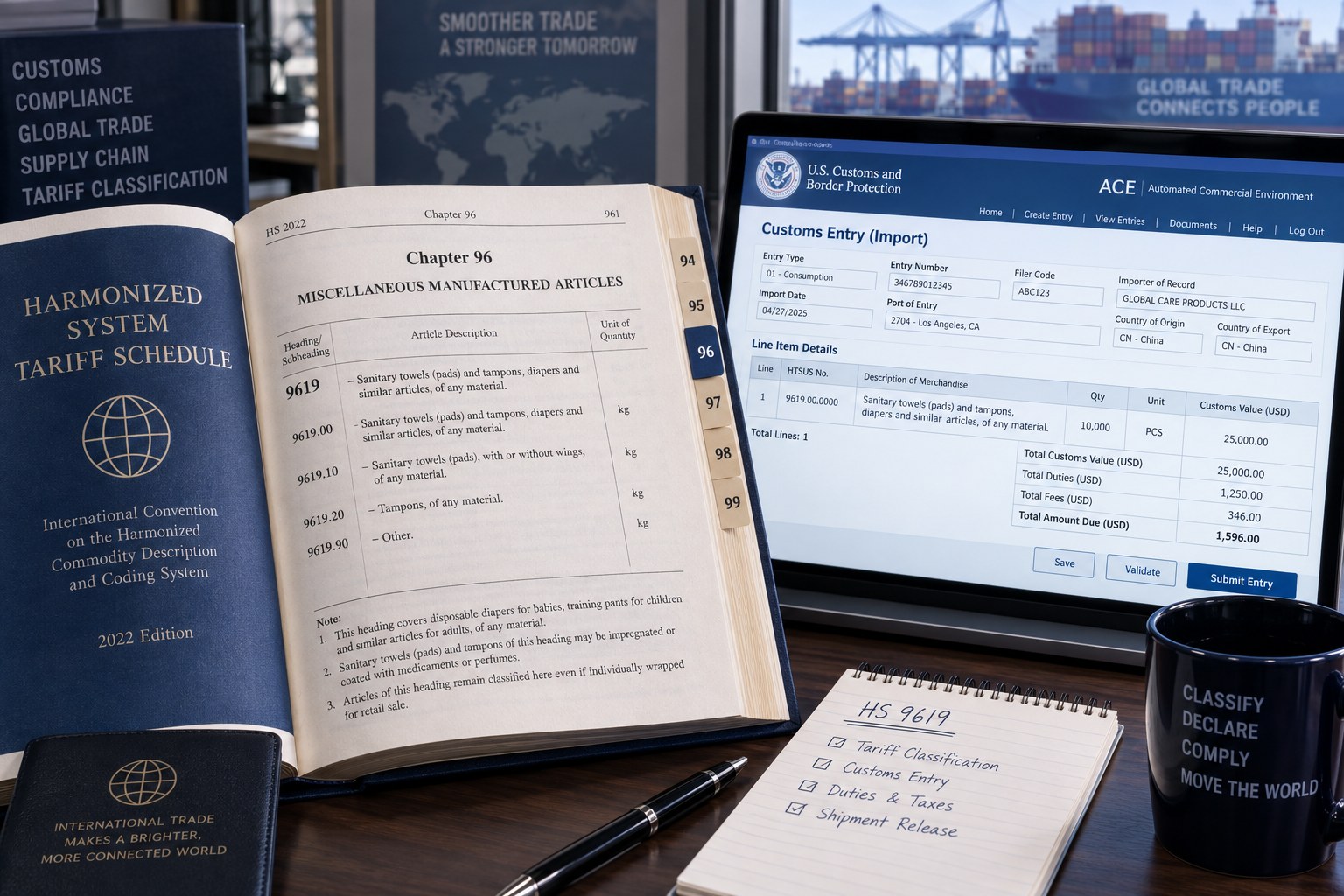 HS Code 9619.00 Customs Classification & Tariff Optimization - Raw Material Kinetics & Engineering