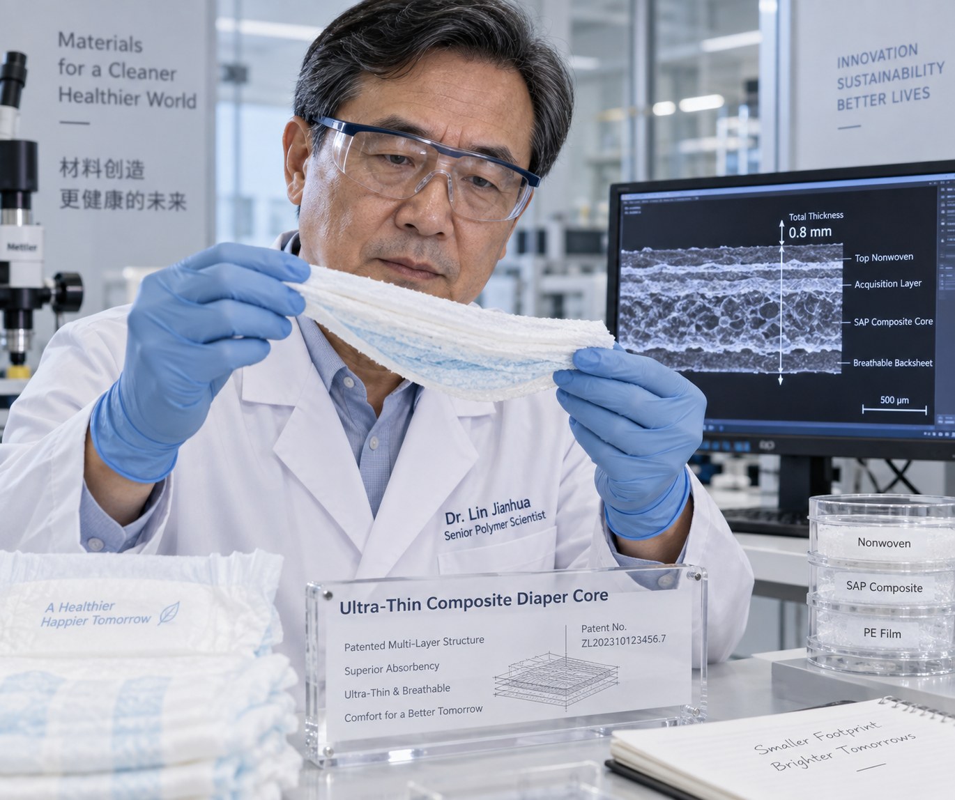 Dr. Lin Jianhua Unveils Ultra-Thin Dual-Chamber Absorbent Core